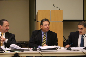The Belmont Board of Selectmen; (from left) Mark Paolillo, Andy Rojas and Sami Baghdady. 
