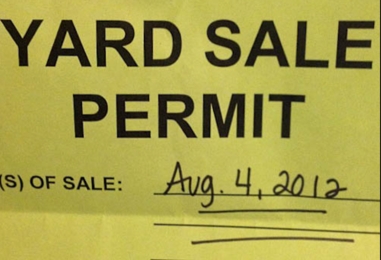 Belmont Requires Yard Sale Permits Which Are Free and Online