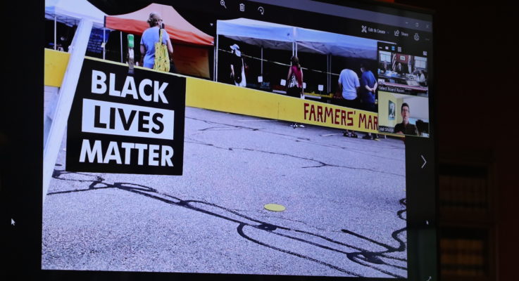 BLM Sign Relocated At Belmont Farmers Market After Being Banished For Being Political Speech