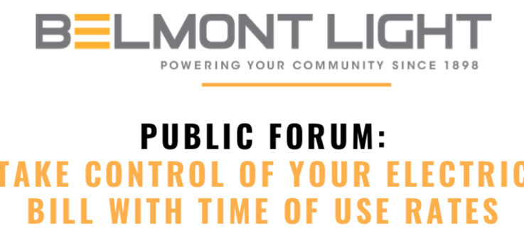 Time To Learn About Time Of Use Rates, A Pilot Program For Belmont Light Customers
